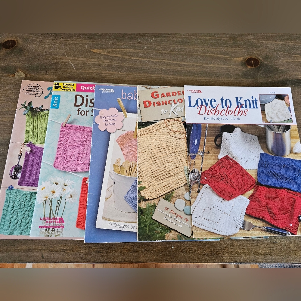 Five Knit Dishcloth Pattern Books